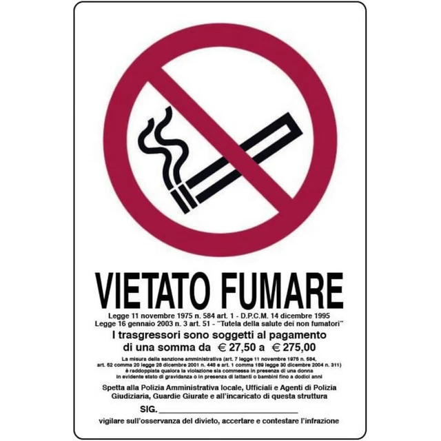 Cartello segnaletico Vietato fumare pvc x 30 cm | Leroy Merlin