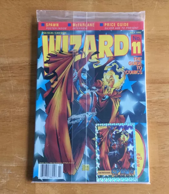 Wizard #11 Guide to Comics Magazine w Spawn Card Poster Todd McFarlane Sealed