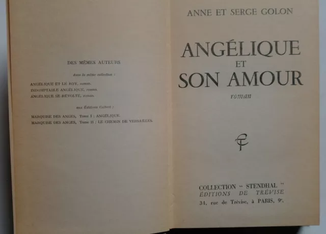 R13/0395 ANGELIQUE ET SON AMOUR par Anne et Serge Golon 1961