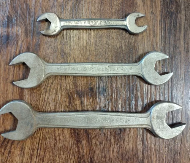 Three count Vintage Barcalo Forged USA Open End Wrenches