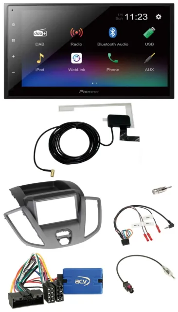 Pioneer DAB Lenkrad Bluetooth 2DIN USB Autoradio für Ford Transit V363 2014-2018