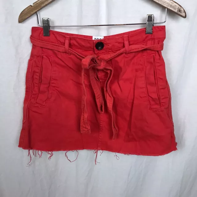 BDG Urban Outfitters Women's Belted Mini Skirt Raw Hem 100% Cotton Size Medium
