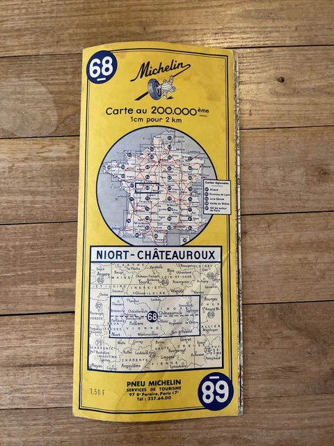 FRENCH MAP - Vintage - Carte routière MICHELIN 77 VALENCE GRENOBLE EUR