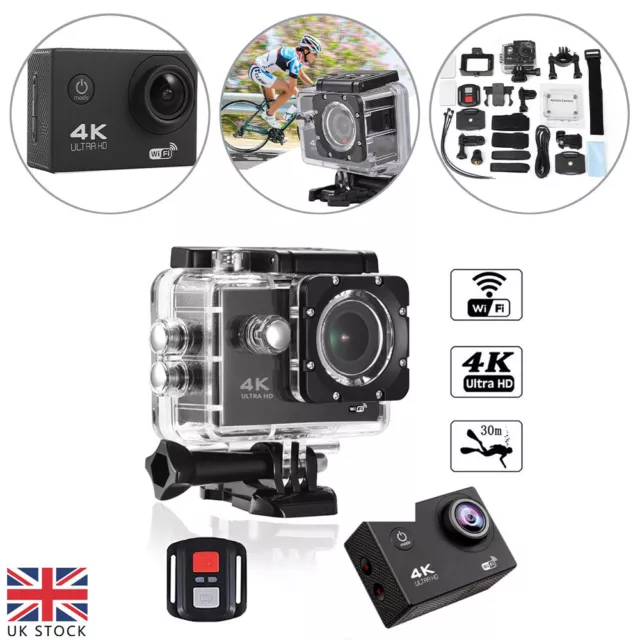 4K 1080P Action WiFi Camera DV Sports Camcorder Underwater Cam Waterproof New