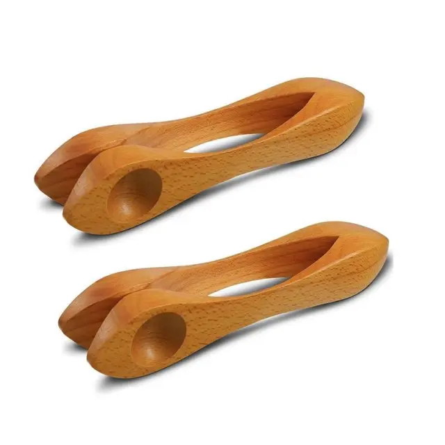 2 Pcs Musical Spoons Folk Wooden Musical Instrument for Party Festival Holiday