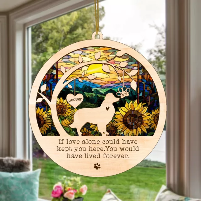 Personalized Border Collie Dog Memorial Suncatcher, Loss of Pet Sympathy Gift