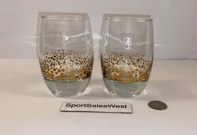 Baileys Irish Cream Lowball Bar Glasses with 22K Gold Confetti Dots Set of 2