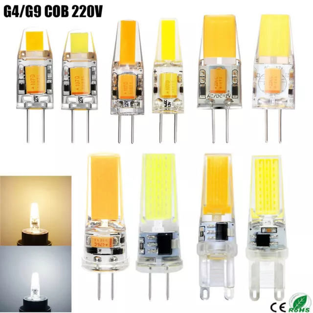 1-10X G4 G9 LED COB bulbs 2W 3W 5W 6W lamps 12V/220V warm white/cold white bulbs