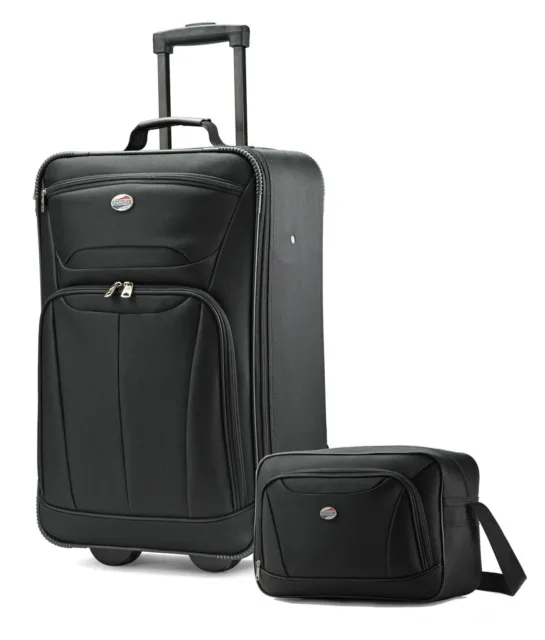 American Tourister 2 Piece Expandable Softside Luggage Set 21" Carry On Tote