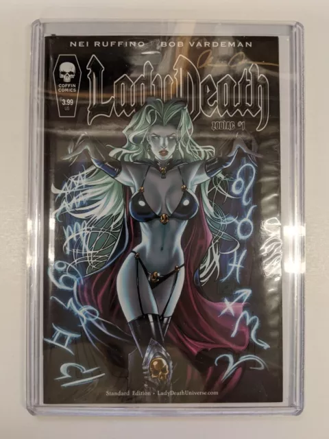 Lady Death Zodiac #1 SIGNED Brian Pulido COA Standard Cover Coffin Comics 2016