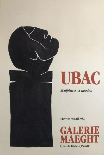 Raoul UBAC, Galerie Maeght, 1982 : Affiche originale en lithographie