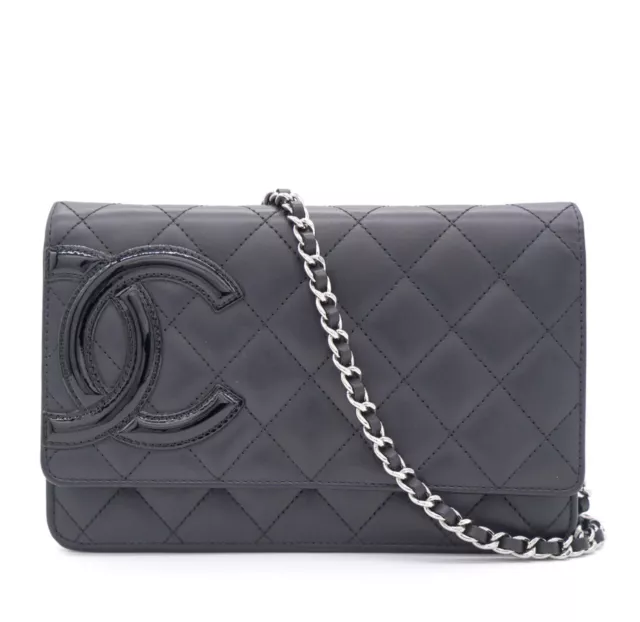 Chanel Caviar Quilted CC Filigree Wallet On Chain Burgundy Black 