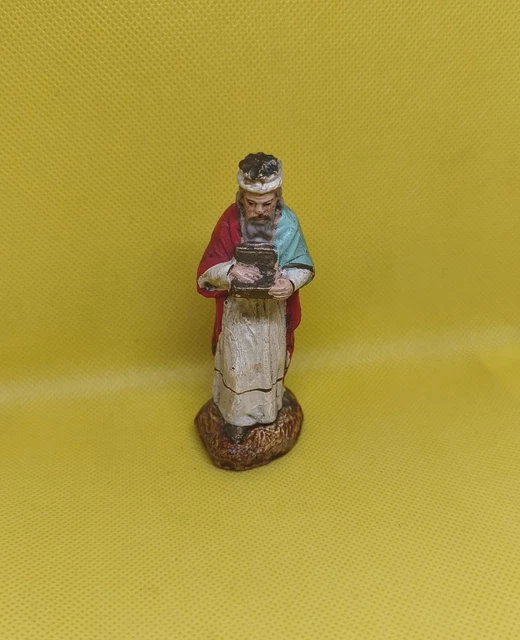 Ancien Santon Devineau - Roi Mage Maure - Taille 3 - Crèche Traditionnelle
