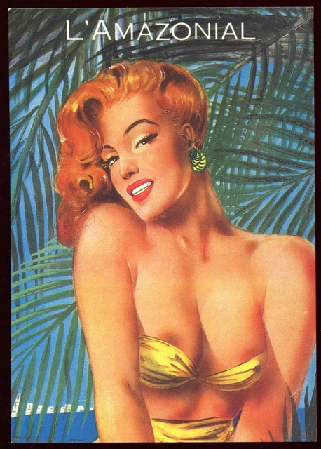 Postcard L'amazonial Restaurant Paris. Vintage. Pin-Up
