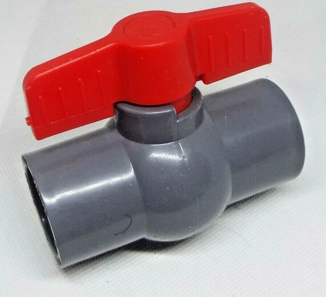 CAMPER RV MOTORHOME Waste Dump Ball Valve for 40mm diameter pipe GREY £