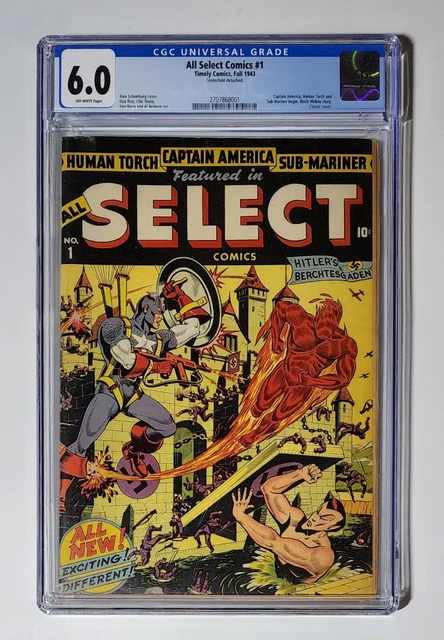 All-Select Comics #1 CGC 6.0 Timely 1943 Schomburg WW2 Cover Captain America