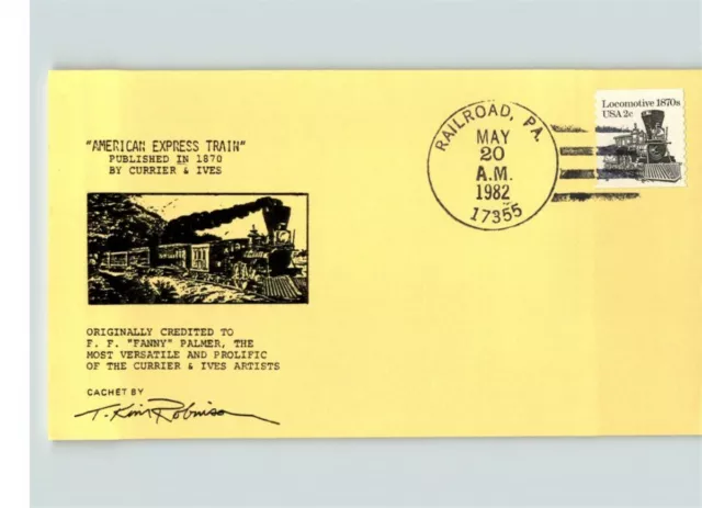 American EXPRESS TRAIN, 1982 cancelled RAILROAD, Pennsylvania, FDC on Card