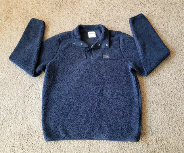 Abercrombie & Fitch Soft A&F Fleece Blue T-Snap Pullover Jacket Men's Sz XXL 2XL
