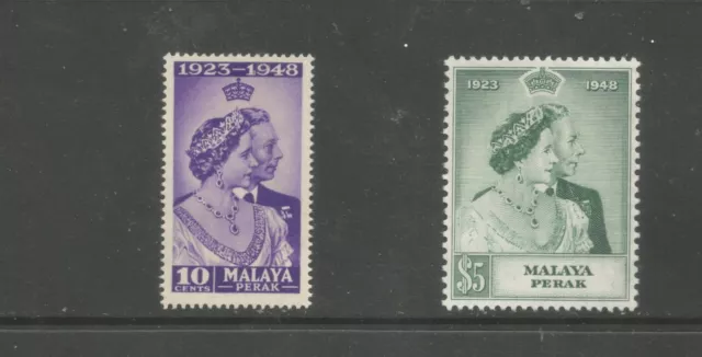 Perak/Malaya 1948 GVI SILVER WEDDING PAIR FINE FRESH MINT