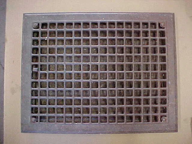 Vintage Metal Floor Grate Vent  With Louvers 18" X 14 "  Lot 17