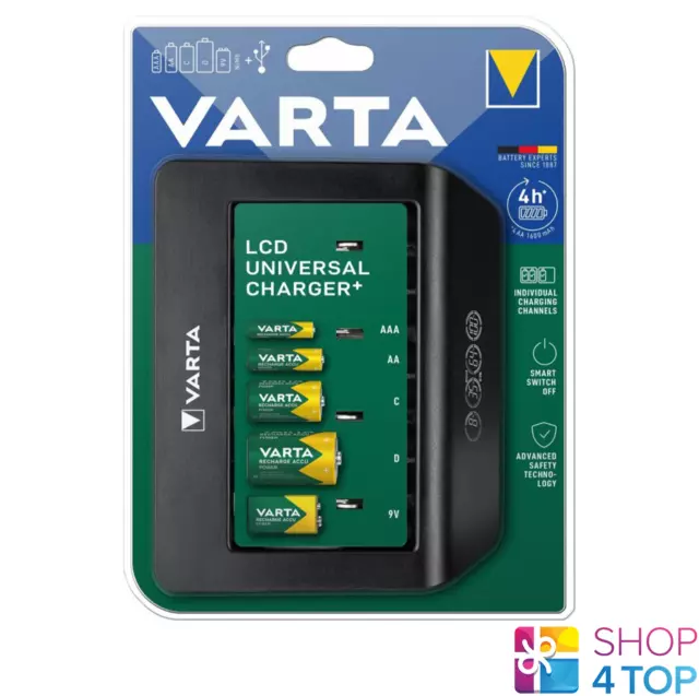 VARTA LCD UNIVERSAL Cargador Para Aa AAA C D 9V Nimh 57688 Sin batteries Nuevo