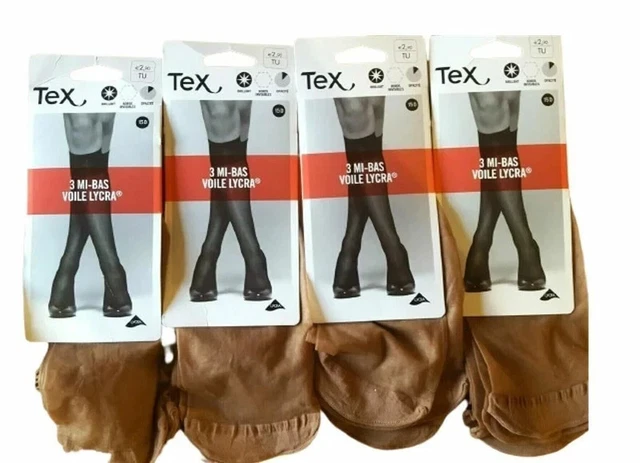 Lot De 8 Paires De Bas Nylon Vintage Années 50 - Taille 4 - Gris/beige - Neufs Avec étiquettes