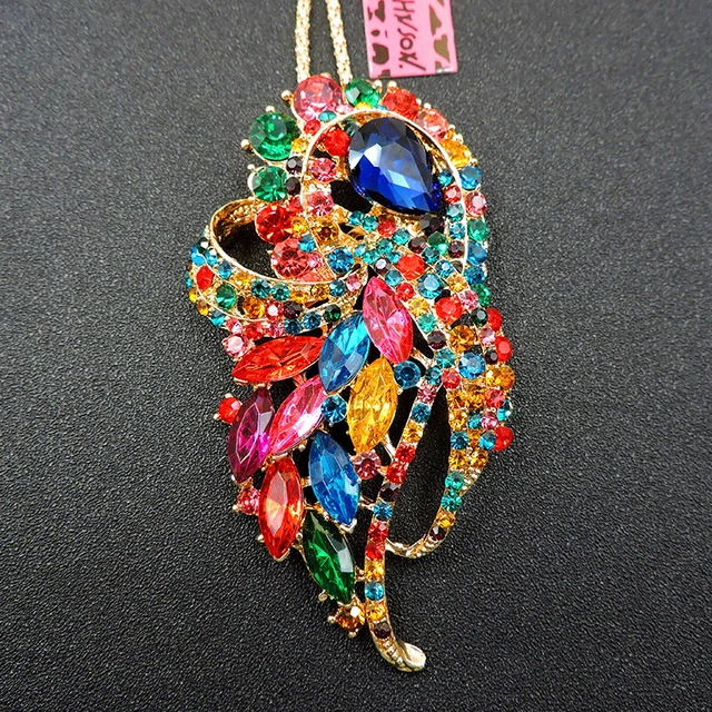 New Colorful Rhinestone Garland Bling Crystal Pendant Betsey Johnson Necklace