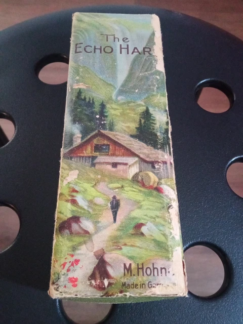 Ancien harmonica M HOHNER The Echo Harp dans sa boîte.