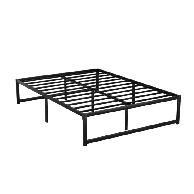 Artiss Bed Frame Double Size Metal Mattress Base Platform Foundation Black TINO