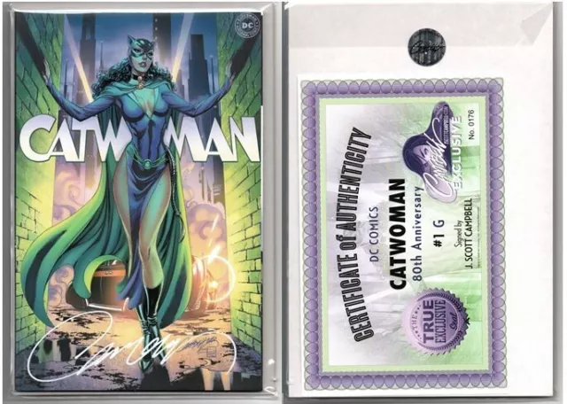 Catwoman 80th Anniversary #1 - J Scott Campbell Variant G, Signed w/COA NM