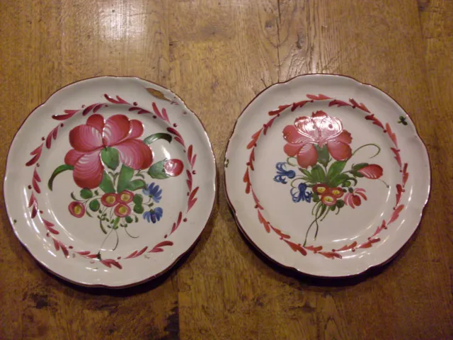 2 ASSIETTES FAIENCE DE LEST ANCIENNE ST CLEMENT LUNEVILLE  LES ISLETTES XIX ème