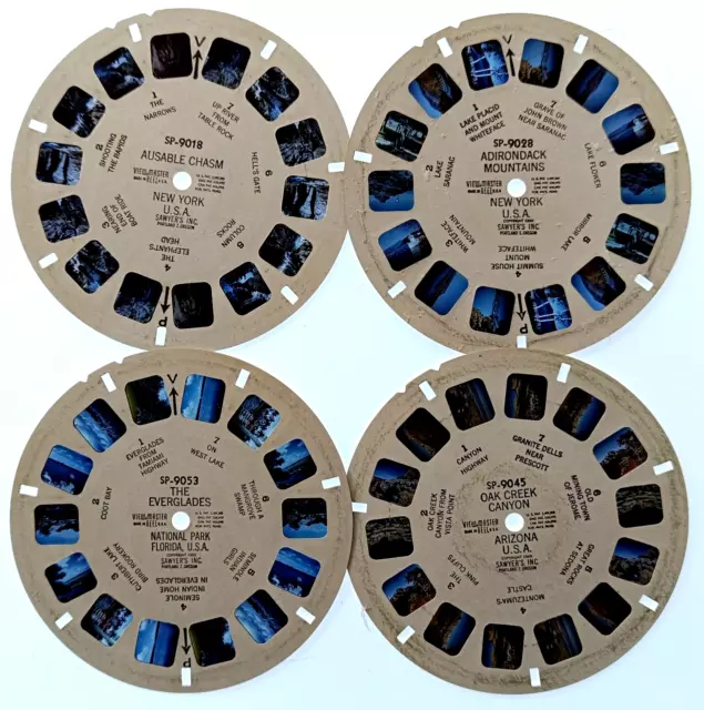 4x VIEW MASTER 3D REEL ⭐ SPECIAL PLACES USA ⭐ New York Everglades Arizona Stereo