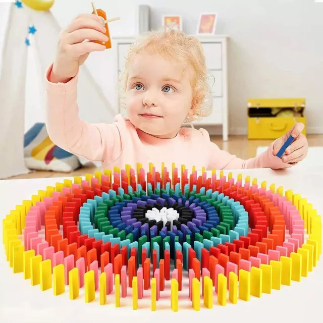 Domino Spiel 240 stk Dominosteine Holz Spielzeug ab 3 Jahre Bausätze für kinder
