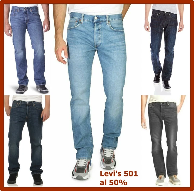 Jeans Levi's 501 Homme - Taille W36/L32 - Coupe Droite Délavée Déchirée - Bleu - Occasion TB