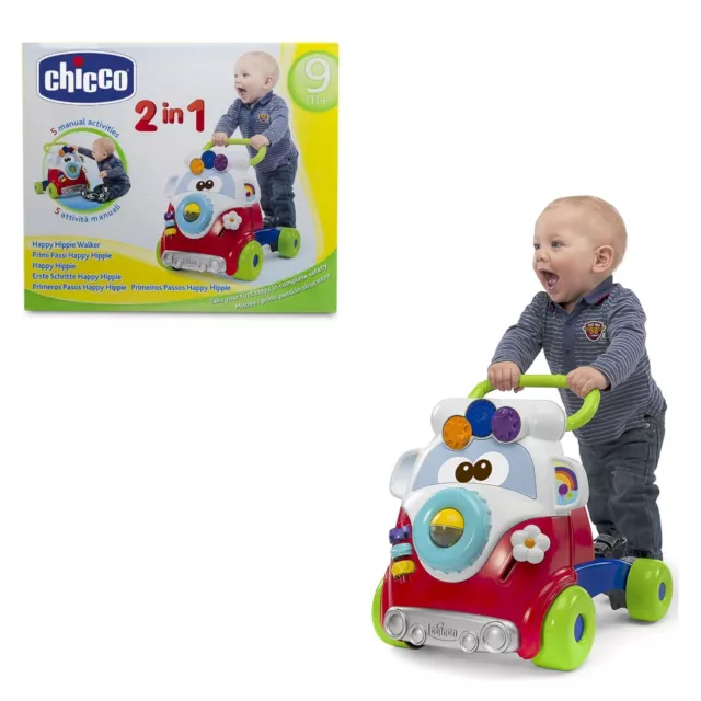 GIOCO PRIMI PASSI per bambini 9 mesi 1 anno giocattolo Chicco Happy Hippy  walker EUR 22,90 - PicClick IT