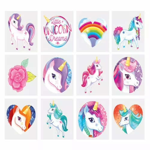 Kids Unicorn Tattoos Childrens Party Bag Fillers Boys Girls Temporary Tattoo