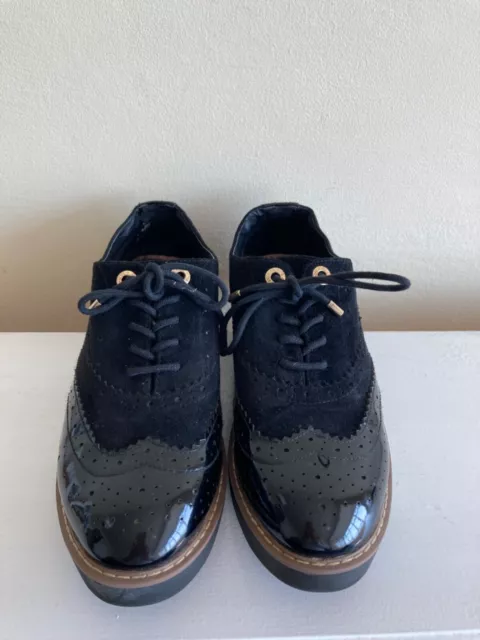 BLACK SUEDE Patent Lace Up Brogues River Island Siz 5 38 9.99 PicClick UK