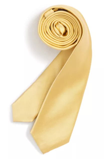 Boy's Michael Kors Solid Matte Satin Gold Tie L19001