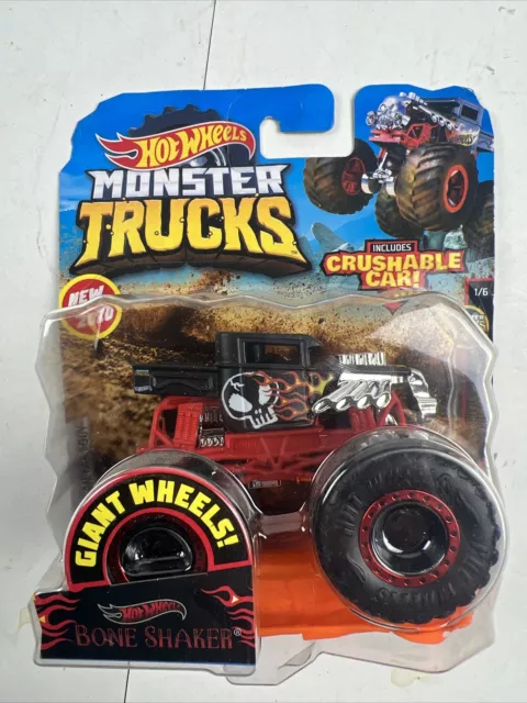 Hot Wheels Monster Trucks 2 Pack + matching cars Bone Shaker & Shark Wreak  $8Sh