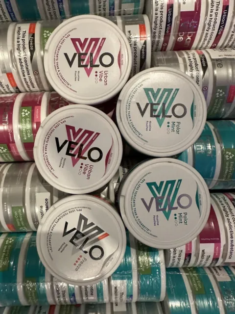 10 X  Velo Choose From Urban Vibe, Ruby Berry, Tropic Breeze Mix n Match RRP £75