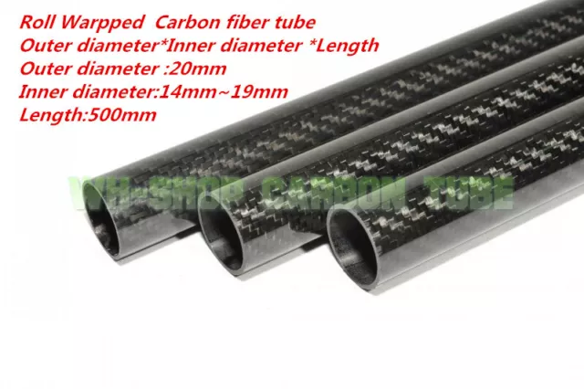 20mm Tubing  3K Carbon Fiber Tube OD20mm x ID14mm 16mm 17mm 18mm 19mm x500mm-UK