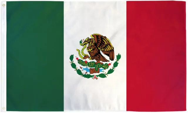 Mexico Flag 5x8ft Flag of Mexico Mexican Flag 5' x 8' PRINTED NYLON FLAG BANNER