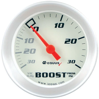 Equus 2.0 Dia Vacuum/Boost Gauge Silver 30 HG/30 PS - E8257