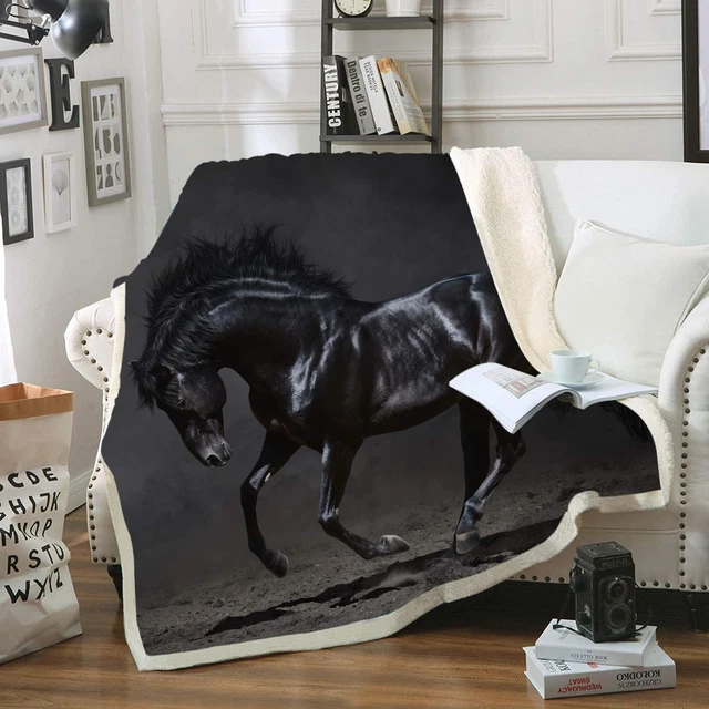 Blanket Direct Super Soft Twin/Full Size Horse Plush Fleece, 60" X 80" (Horse)