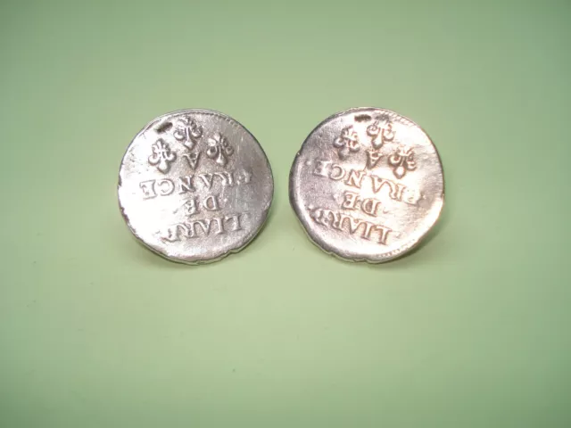 Boutons de Manchettes en Argent Massif "Liard de France"