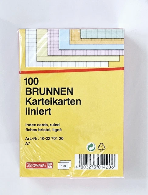 Brunnen Karteikarten A7 liniert, rot