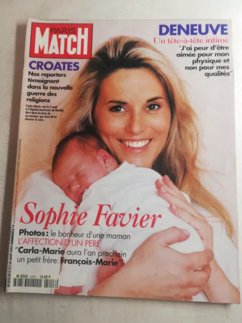 N2216 Magazine Paris-Match N°2413 24 août 1995 Sophie clavier, croates Deneuve