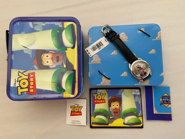 FOSSIL:Toy Story Collectible Watch Mini Lunch Box 1996 Buzz & Woody,Leather Band