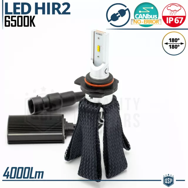 1X Lampadina FULL LED HIR2 Trasformazione 6500K per Auto Moto 4000LM CANBUS