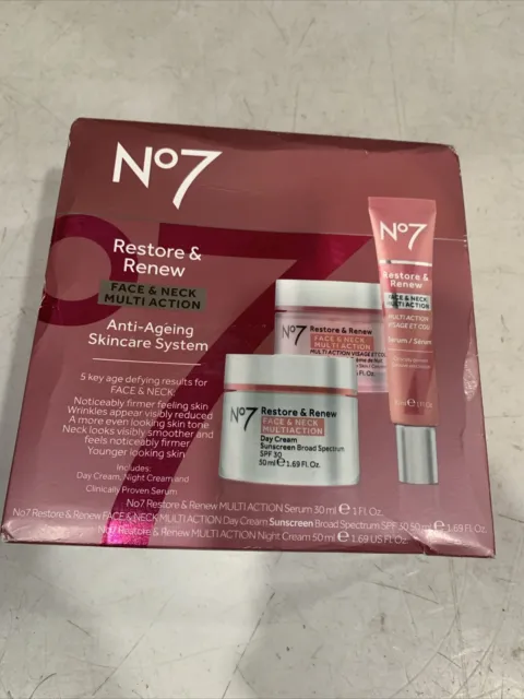 No7 Restore & Renew Face & Neck Multi Action Anti-Ageing Skincare System